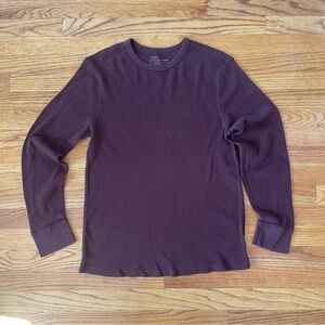 J. Crew Deep Maroon Waffle Knit Long Sleeve